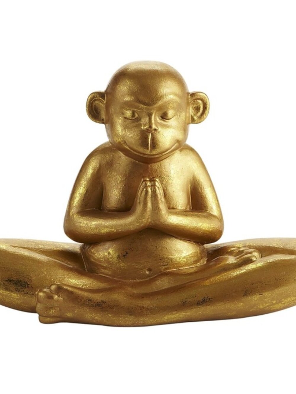 Pier 1 Imports Gold Meditating Zen Monkey Sculpture
